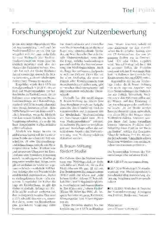 Vorschauseite 1: Forschungsprojekt zur Nutzenbewertung