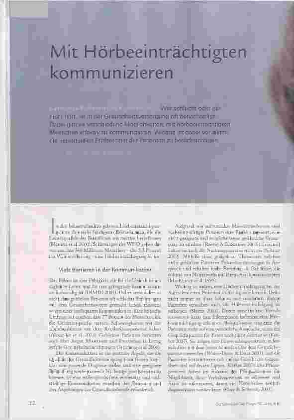 Vorschauseite 1: Mit Hörbeeinträchtigten kommunizieren
