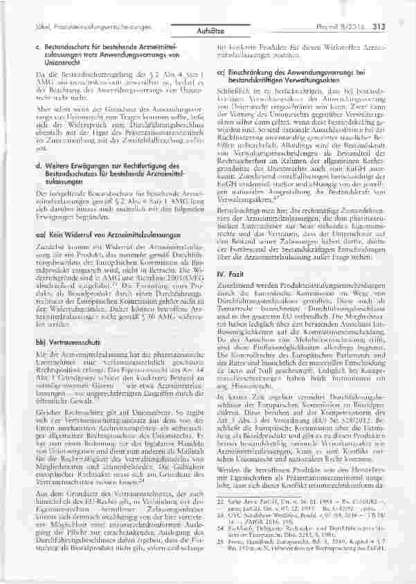 Vorschauseite 5: Produkteinstufungsentscheidungen der Europäischen Kommission Auswirkungen auf bestehende Arzneimittelzulassungen?