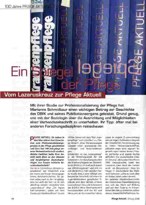 Vorschauseite 1: Ein Spiegel der Pflege