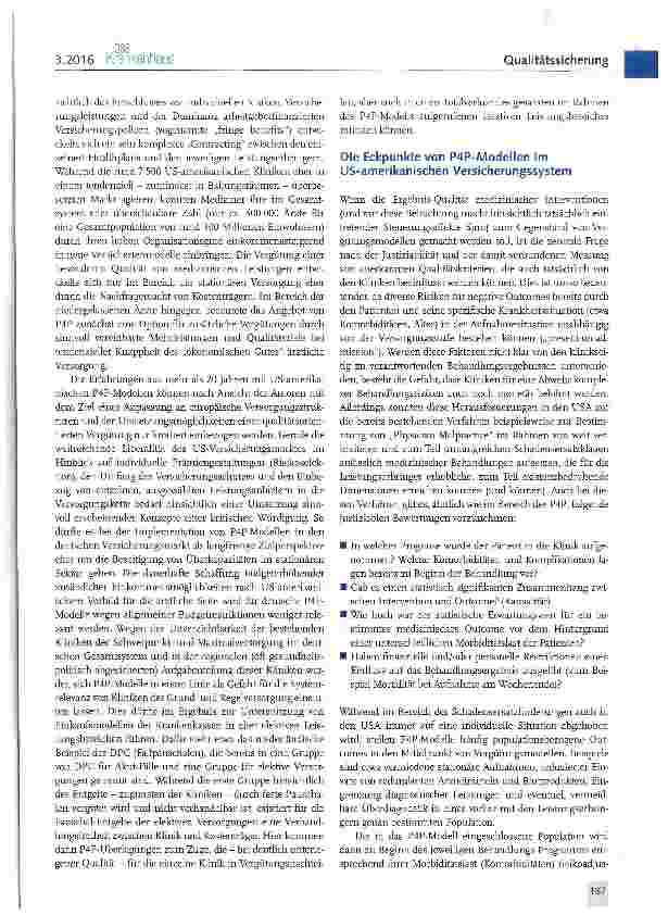 Vorschauseite 2: Pay for Performance Erfahrungen mit der Bewertung medizinischer Leistungsqualität aus den USA