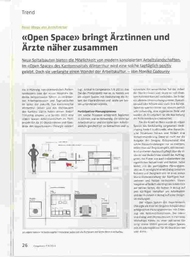 Vorschauseite 1: «Open Space» bringt Ärztinnen und Ärzte näher zusammen