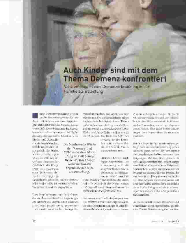 Vorschauseite 1: Auch Kinder sind mit dem Thema Demenz konfrontiert