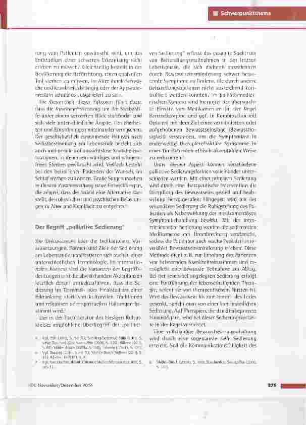 Vorschauseite 2: Die palliative Sedierung Strafrecht versus Selbstbestimmung?