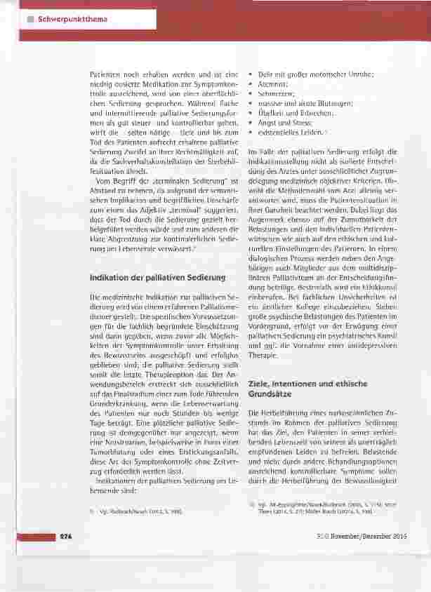 Vorschauseite 3: Die palliative Sedierung Strafrecht versus Selbstbestimmung?