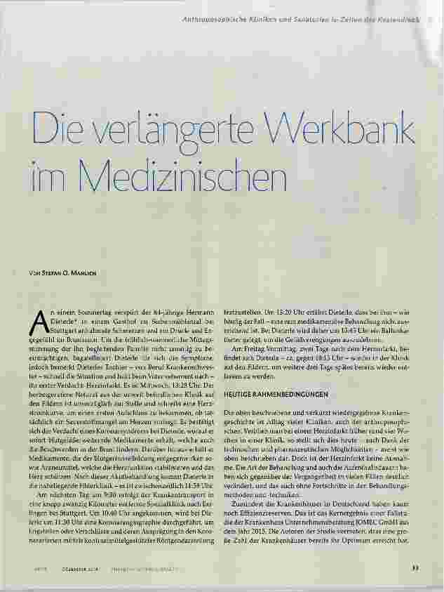 Vorschauseite 2: Die verlängerte Werkbank im Medizinischen