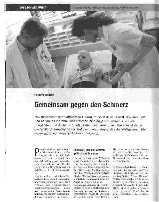 Vorschauseite 1: Gemeinsam gegen den Schmerz
