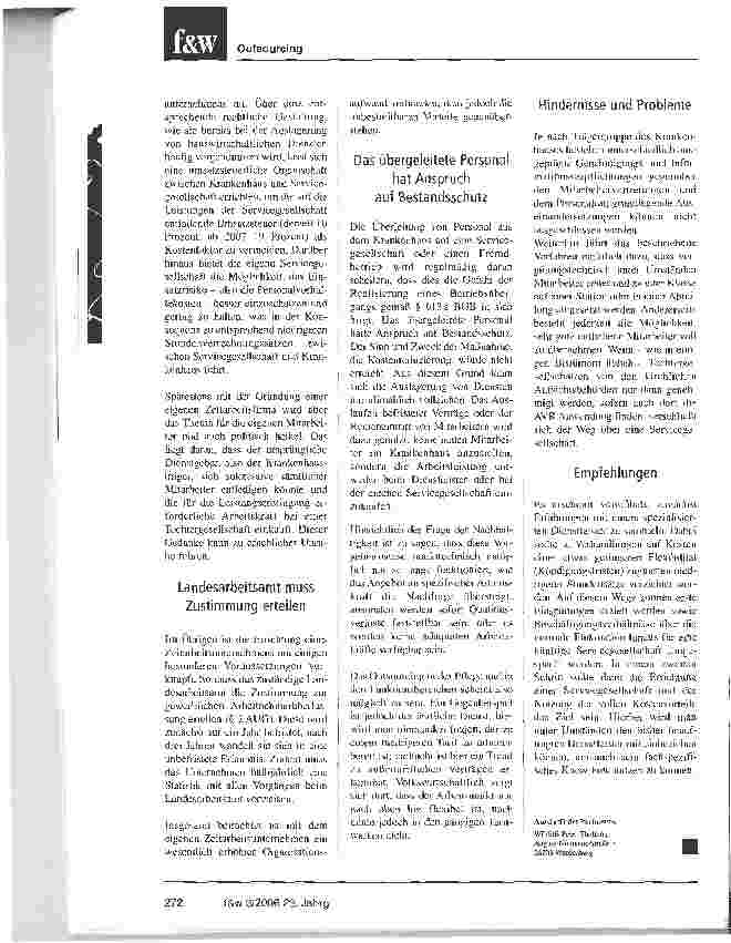 Vorschauseite 3: Der stille Abschied: Tarifausstieg im KrankenhausWas Krankenhäuser bei der Auslagerung von Mitarbeitern in Servicegesellschaften beachten sollten