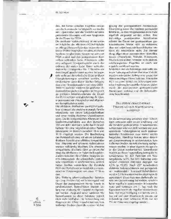 Vorschauseite 2: FAST-TRACK IM KLINISCHEN ALLTAG -POSTOPERATIVE BETREUUNG: DIE ANGST UM ANASTOMOSE UND ILEUS