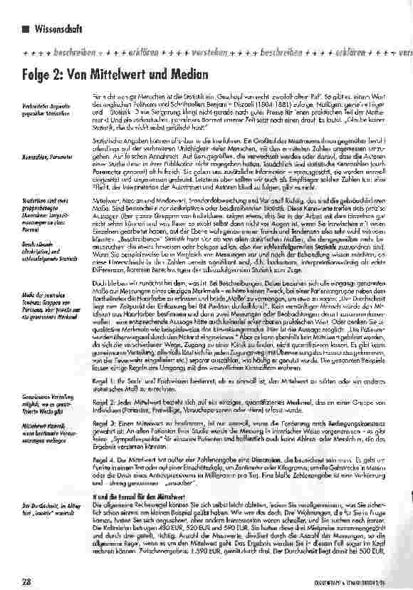 Vorschauseite 1: Folge 2: Von Mittelwert und Median