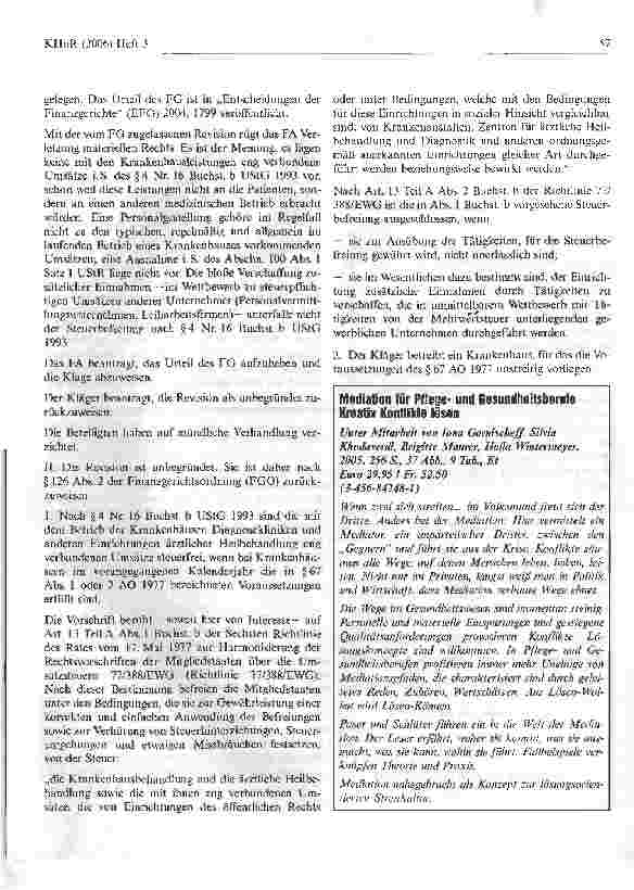 Vorschauseite 3: Steuerfreie Personalgestellung durch ein Krankenhaus