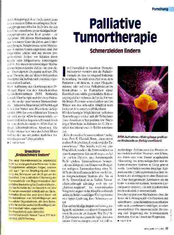 Vorschauseite 2: Immuntherapie gegen Krebs? Gentherapie oder dendritische Zellen?