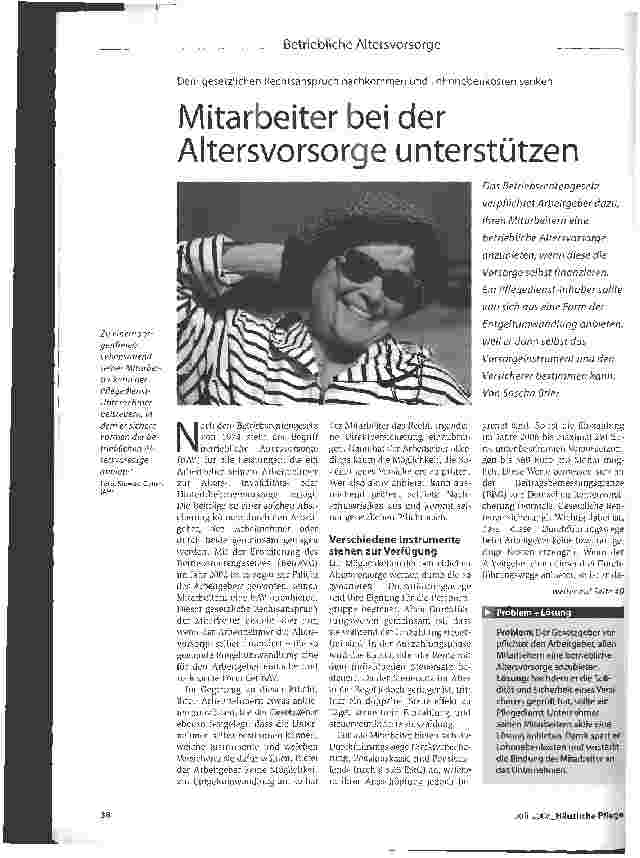 Vorschauseite 1: Mitarbeiter bei der Altersvorsorge unterstützen