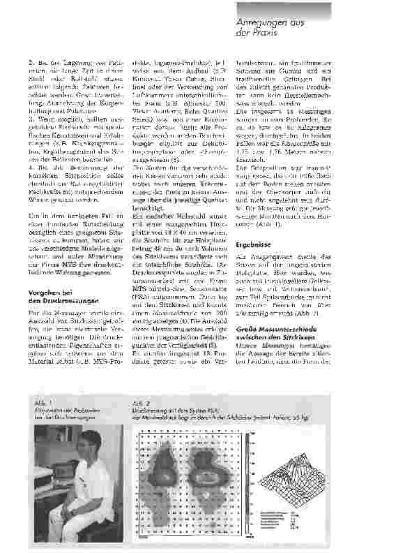 Vorschauseite 2: Dekubitusgefährdung im SitzenDruckmessungen bei ausgewählten Sitzkissen