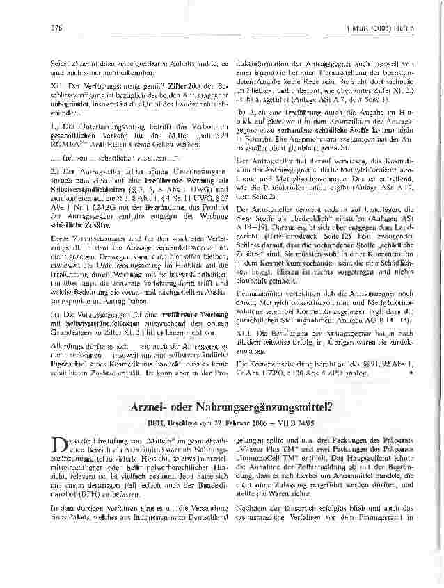 Vorschauseite 1: Arzneioder Nahrungsergänzungsmittel?