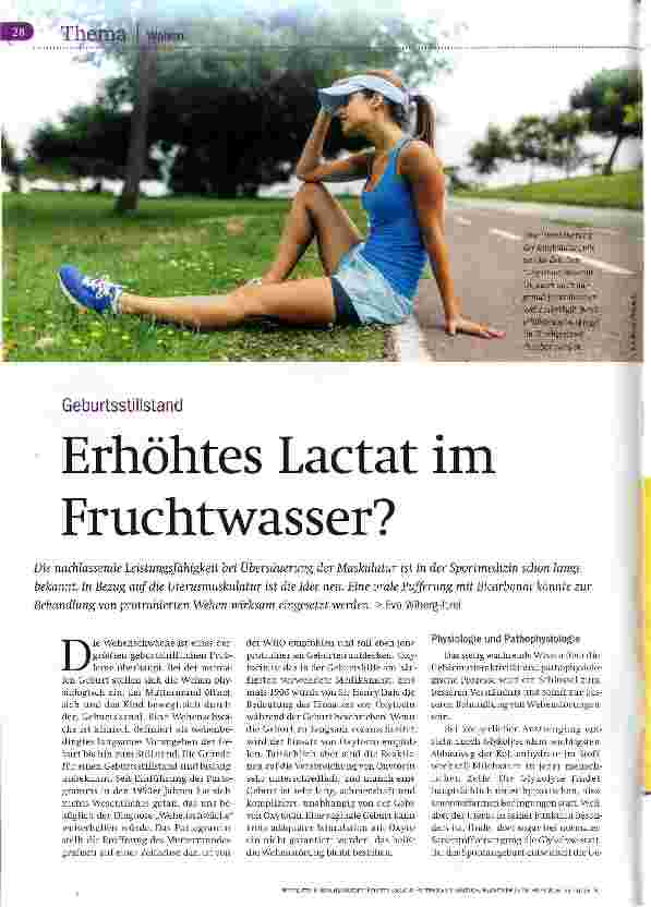 Vorschauseite 1: Erhöhtes Lactat im Fruchtwasser?