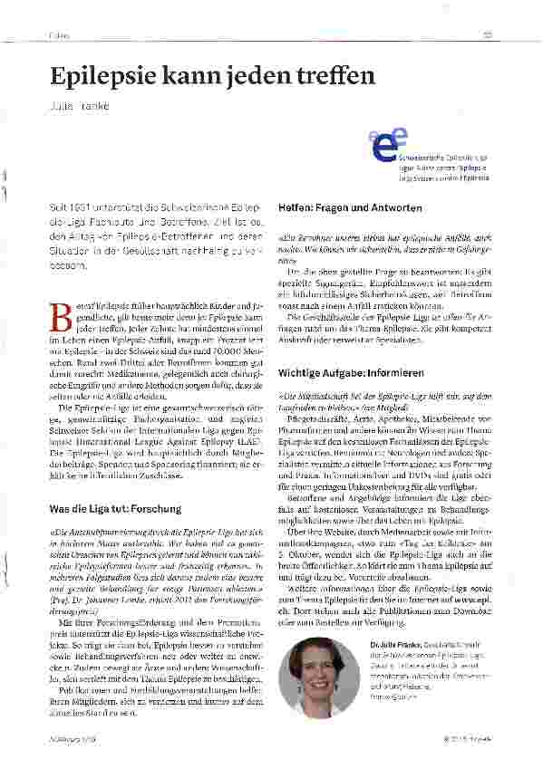 Vorschauseite 1: Epilepsie kann jeden treffen