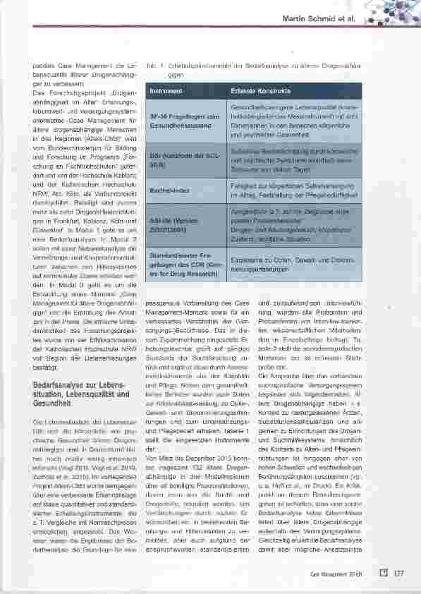 Vorschauseite 2: Case Management für ältere Drogenabhängige
