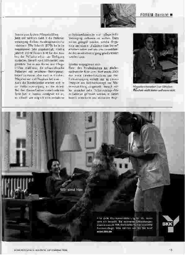 Vorschauseite 2: Palliativpflege im Kommen