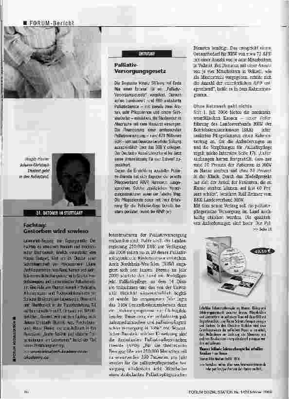 Vorschauseite 3: Palliativpflege im Kommen