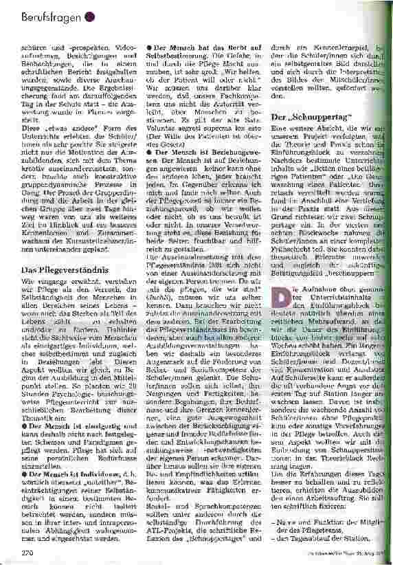 Vorschauseite 3: Neuer Einführungsblock in der Krankenpflegeausbildung Über den Tellerrand hinausgeschaut
