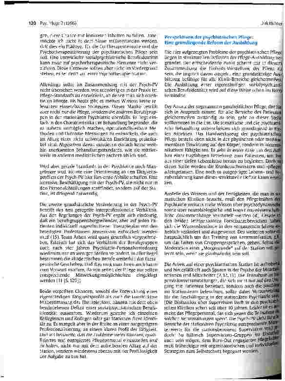 Vorschauseite 3: Die verpaßten Chancen - Subjektive Anmerkungen zur psychiatrischen Pflege in der BRD
