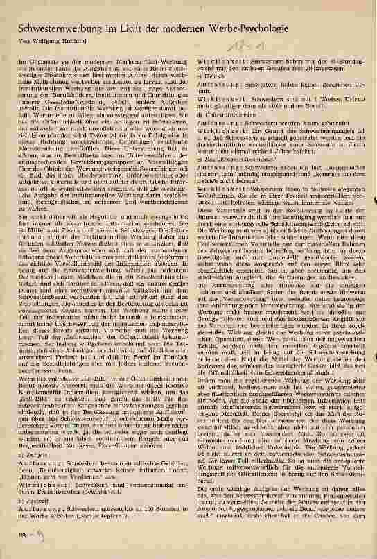 Vorschauseite 1: Schwesternwerbung im Licht der modernen Werbe-Psychologie