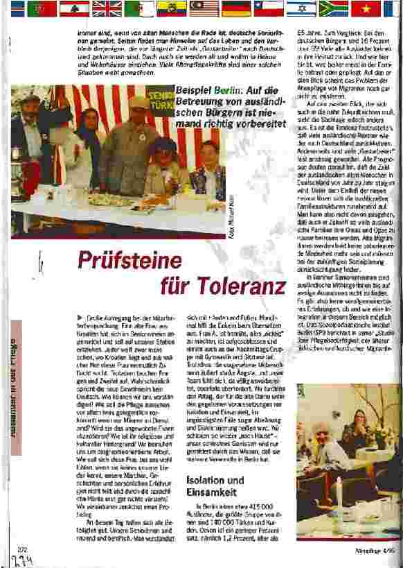 Vorschauseite 1: Prüfsteine für Toleranz Beispiel Berlin: Auf die Betreuung von ausländischen Bürgern ist niemand richtig vorbereitet