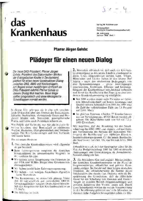 Vorschauseite 1: Plädoyer für einen neuen Dialog