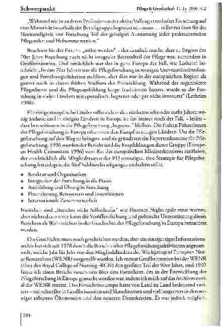 Vorschauseite 4: Schwerpunkt: Nürnberger PflegekongressPflegeforschung: Fortschritte und Herausforderungen