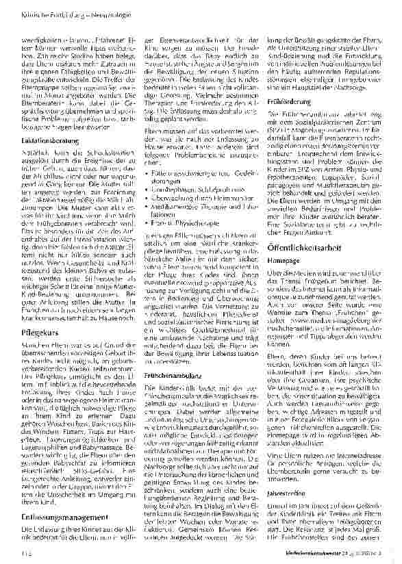 Vorschauseite 3: Elternberatung - neue Wege einer ganzheitlichen Patientenbetreuung in der Neonatologie