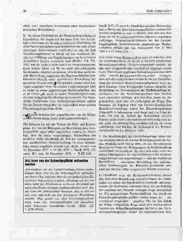 Vorschauseite 3: Zur Zulässigkeit einer Klage auf Feststellung der Leistungspflichtin der Krankenversicherung (hier: medizinische Notwendigkeitder Heilbehandlung aufgrund eines kieferorthopädische…