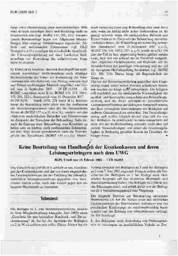Vorschauseite 4: Zur Zulässigkeit einer Klage auf Feststellung der Leistungspflichtin der Krankenversicherung (hier: medizinische Notwendigkeitder Heilbehandlung aufgrund eines kieferorthopädische…
