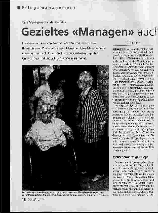Vorschauseite 1: Gezieltes Managen auch im Alter