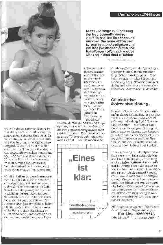Vorschauseite 2: Die führende Hautkrankheit bei Kindern - Neurodermitis - wird zunehmend zum Problem: Dem Juckreiz auf der Spur. ..