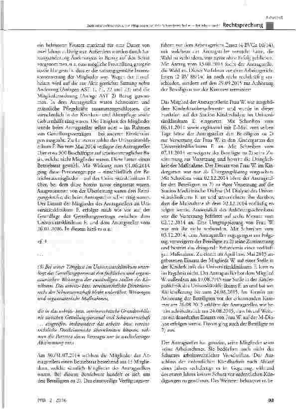 Vorschauseite 2: Zum Arbeitnehmerstatus von Mitgliedern der DRK-Schwesternschaften - BetriebsratswahlBetrVG § 5 Abs. 1, § 99 Abs. 1 und Abs. 2; AÜG § 1 Abs. 1 Satz 1