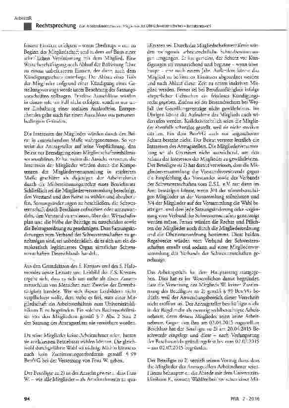 Vorschauseite 3: Zum Arbeitnehmerstatus von Mitgliedern der DRK-Schwesternschaften - BetriebsratswahlBetrVG § 5 Abs. 1, § 99 Abs. 1 und Abs. 2; AÜG § 1 Abs. 1 Satz 1