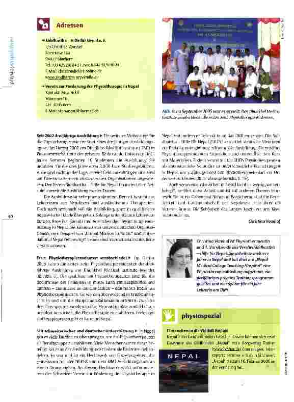 Vorschauseite 3: Physiotherapie in Nepal Lebenshilfe inklusive