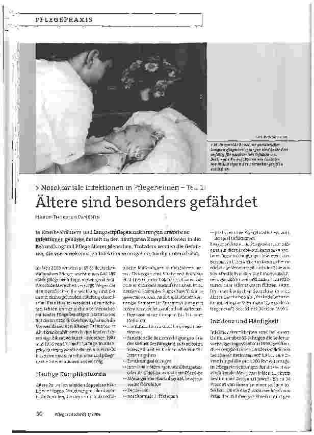 Vorschauseite 1: Nosokomiale Infektionen in Pflegeheimen - Teil 1:Ältere sind besonders gefährdet