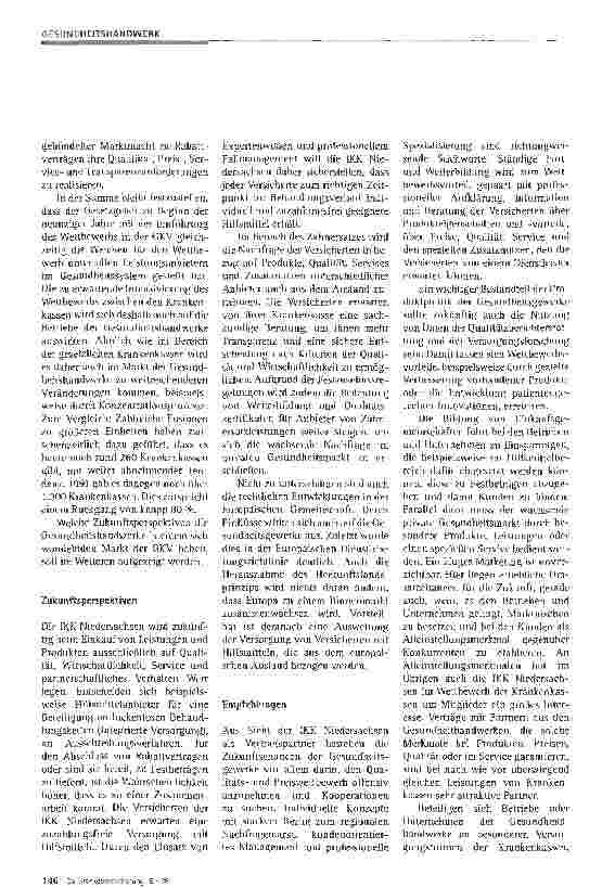 Vorschauseite 2: Zukunftsperspektiven der Gesundheitshandwerke