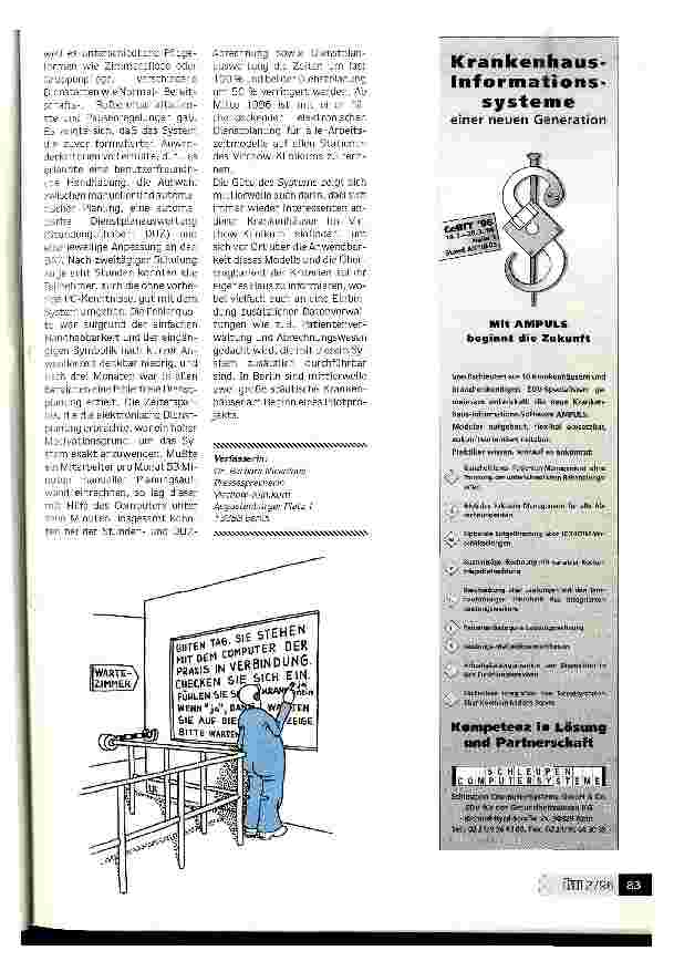 Vorschauseite 3: Heilig-Geist-Krankenhaus Köln: Praxen und Klinik per EDV vernetzt Datenverbund mednet NRW/Niedergelassene können Betten per Computer buchen