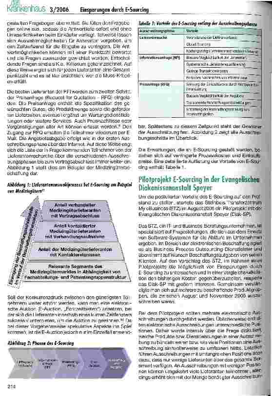 Vorschauseite 2: Beeindruckende Einsparungen durch E-Sourcing in der Evangelischen Diakonissenanstalt Speyer