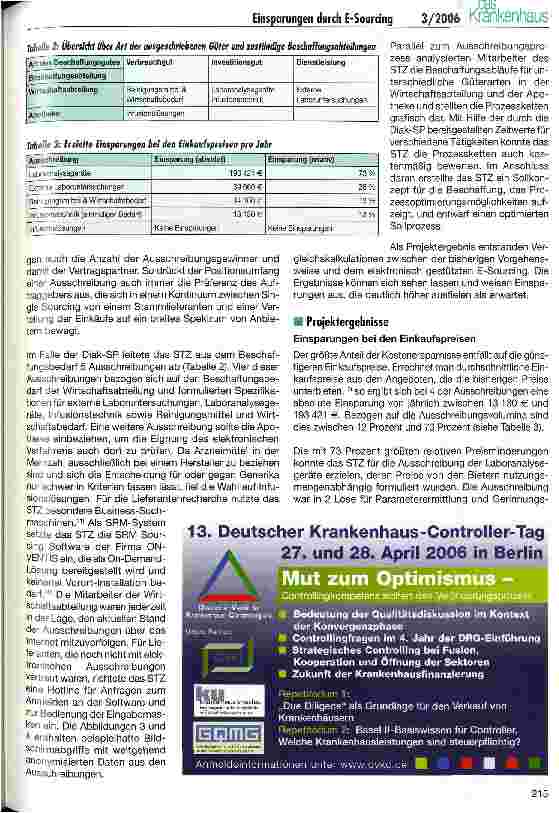 Vorschauseite 3: Beeindruckende Einsparungen durch E-Sourcing in der Evangelischen Diakonissenanstalt Speyer