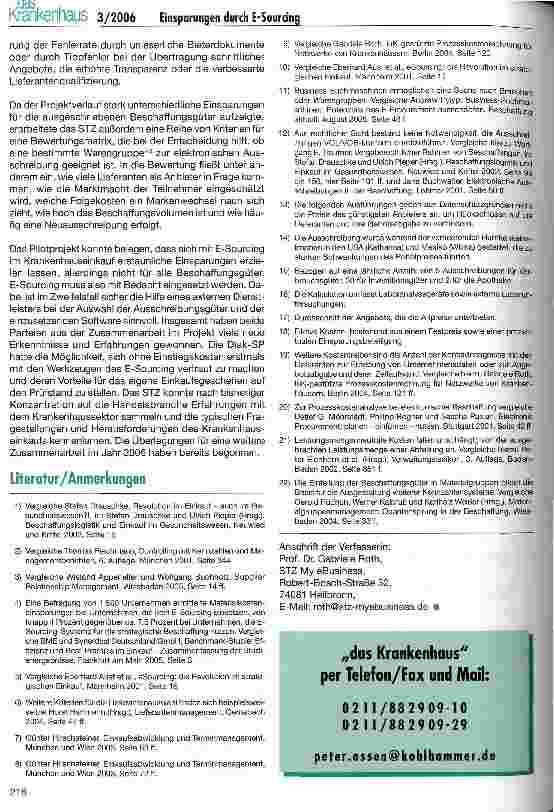 Vorschauseite 6: Beeindruckende Einsparungen durch E-Sourcing in der Evangelischen Diakonissenanstalt Speyer