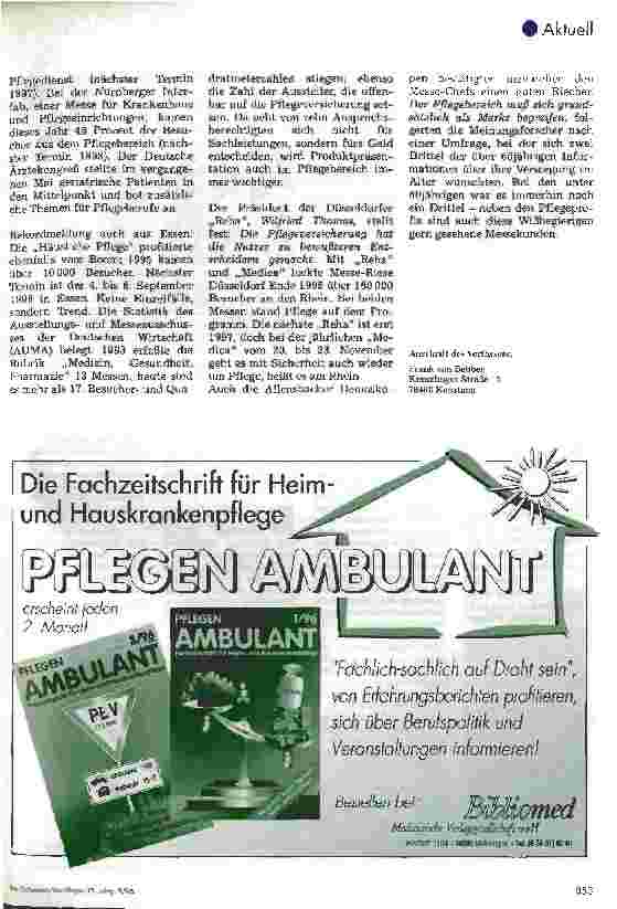 Vorschauseite 2: Messen pflegen ihre Kassen Boom des Vorjahres setzt sich 1996 fort