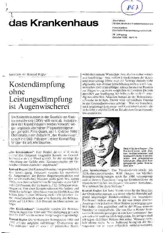 Vorschauseite 1: Kostendämpfung ohne Leistungsdämpfung ist Augenwischerei