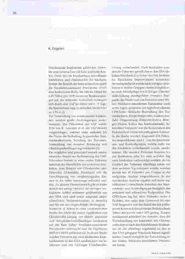 Vorschauseite 1: Rachendekontamination zur VAP-Prävention- Ergebnisse einer Studie