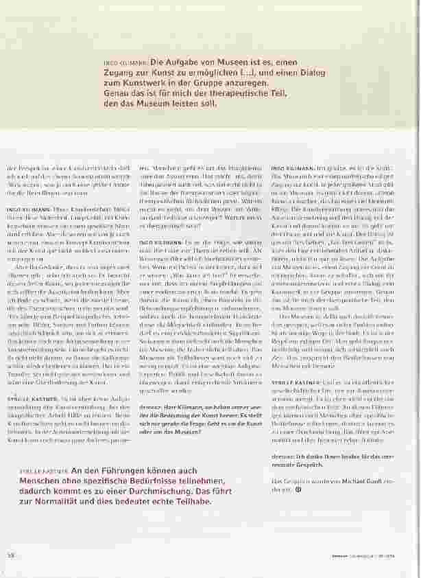 Vorschauseite 3: Museumsbesuch auf Krankenschein?