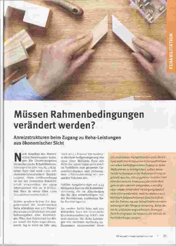 Vorschauseite 1: Müssen Rahmenbedingungen verändert werden?