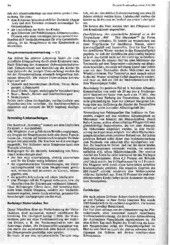 Vorschauseite 2: Gesundheitsvorsorge im Neugeborenenalter